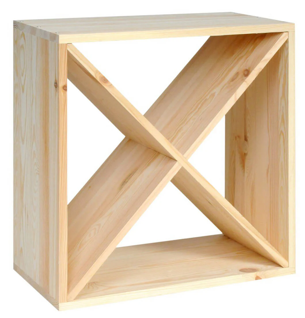 Cantinetta Portabottiglie in Legno Abete 48x23x48 cm 24 Bottiglie Fumer Win Cube