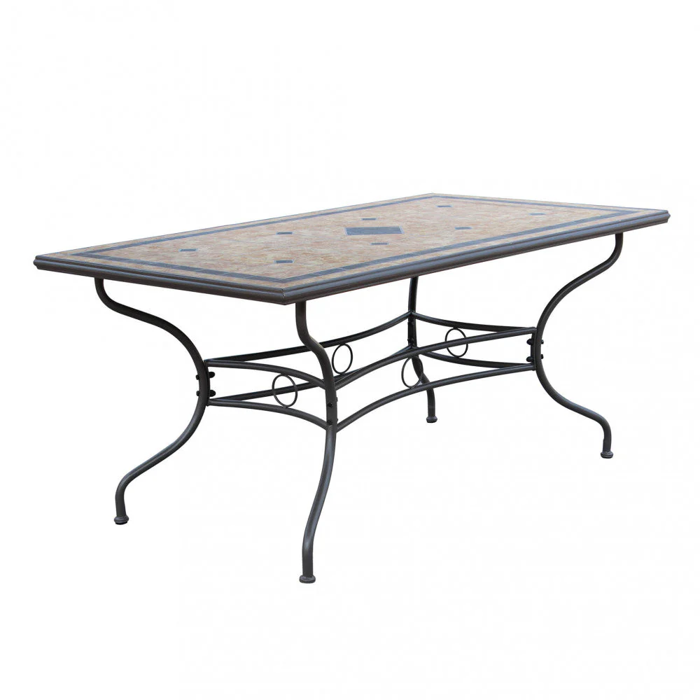 Tavolo Rettangolare Nereo 160x90x74 h cm in Acciaio Tortora