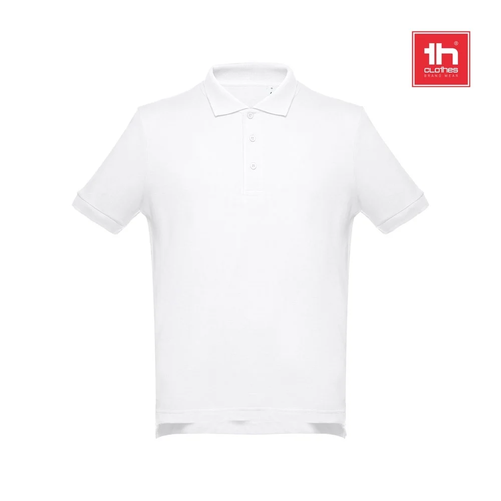THC ADAM WH. Polo da uomo in cotone a maniche corte. colore bianco - 30130