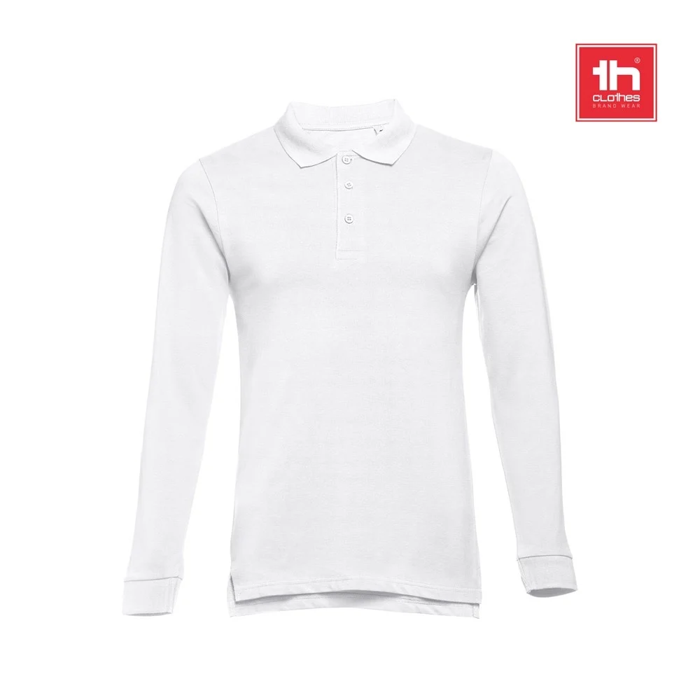 THC BERN WH. Polo da uomo in cotone a maniche lunghe - 30140