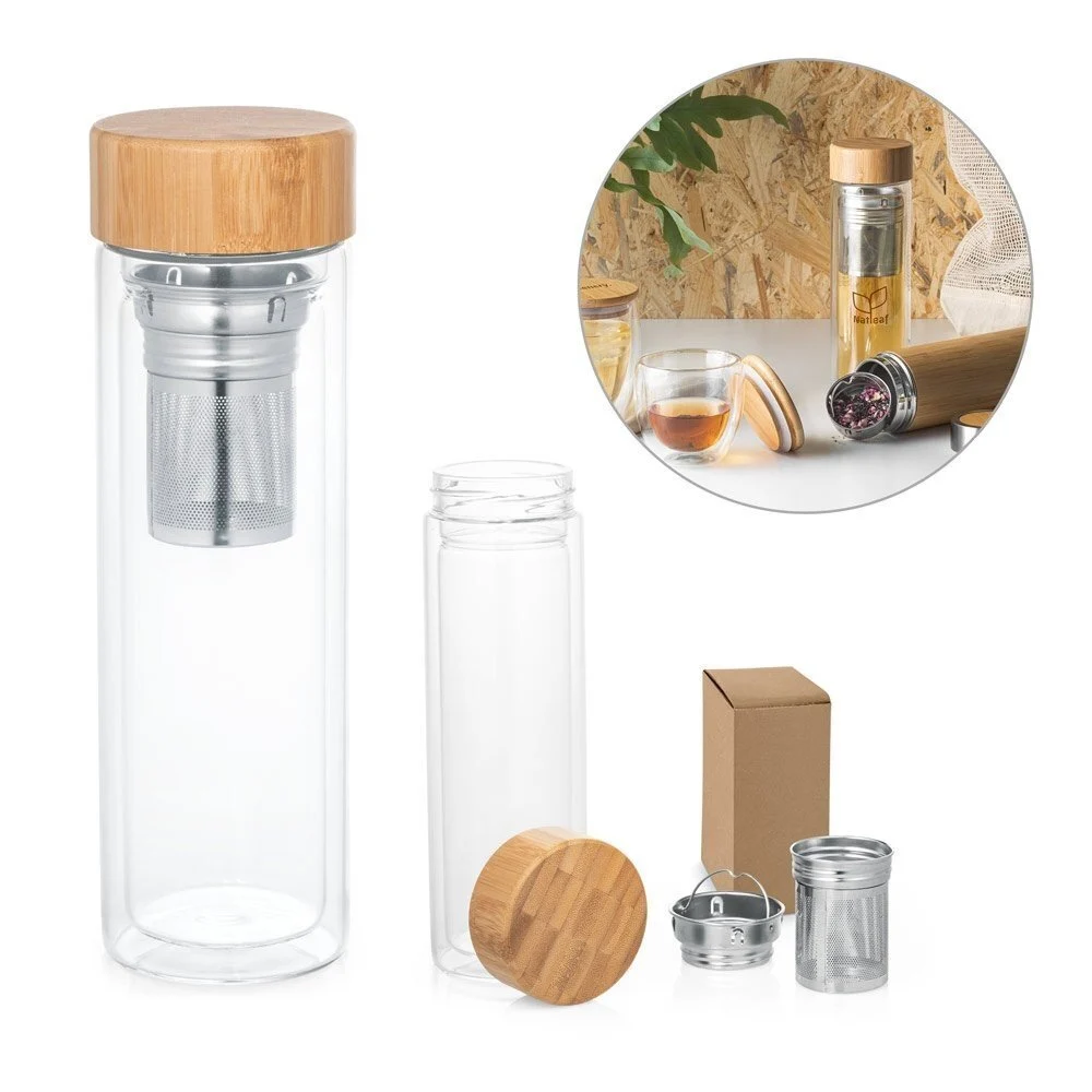MAKAROVA. Borraccia in vetro borosilicato con infusore da 490 mL - 94765